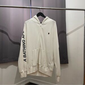 A Bathing Ape White Men's Zip-Up Sweater